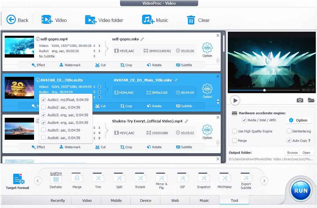 editor de vídeo videoproc mkv