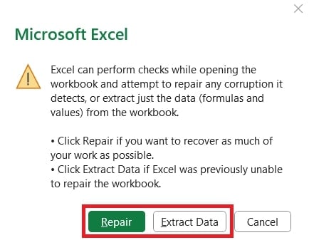 repair or extract data