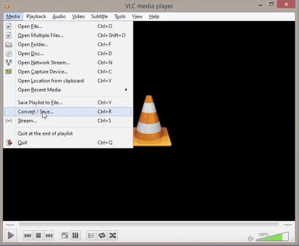 use o vlc media player para converter aiff para wav