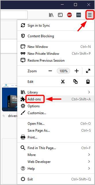 click on add-ons on firefox