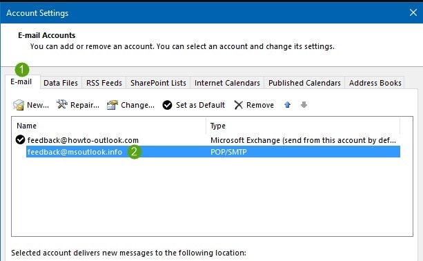 Configurações da conta