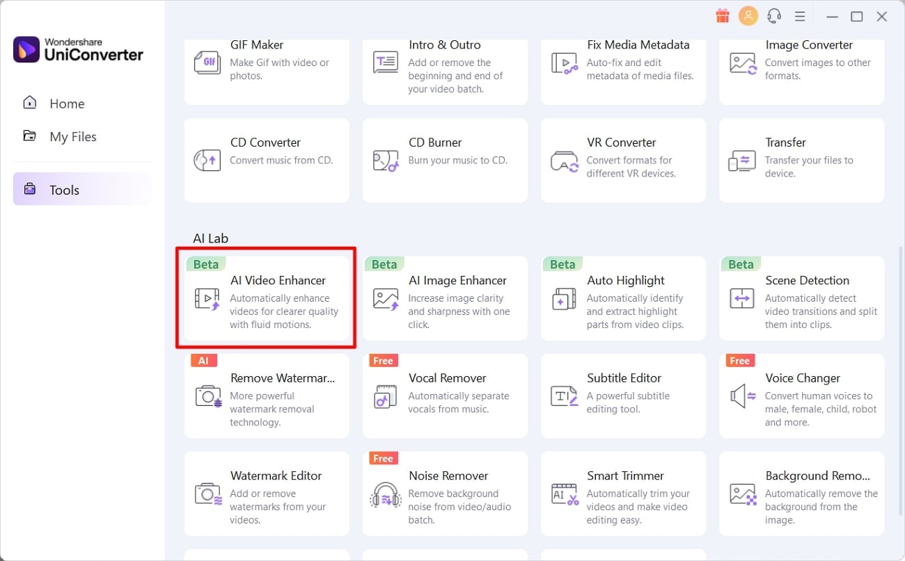 access ai video enhancer tool