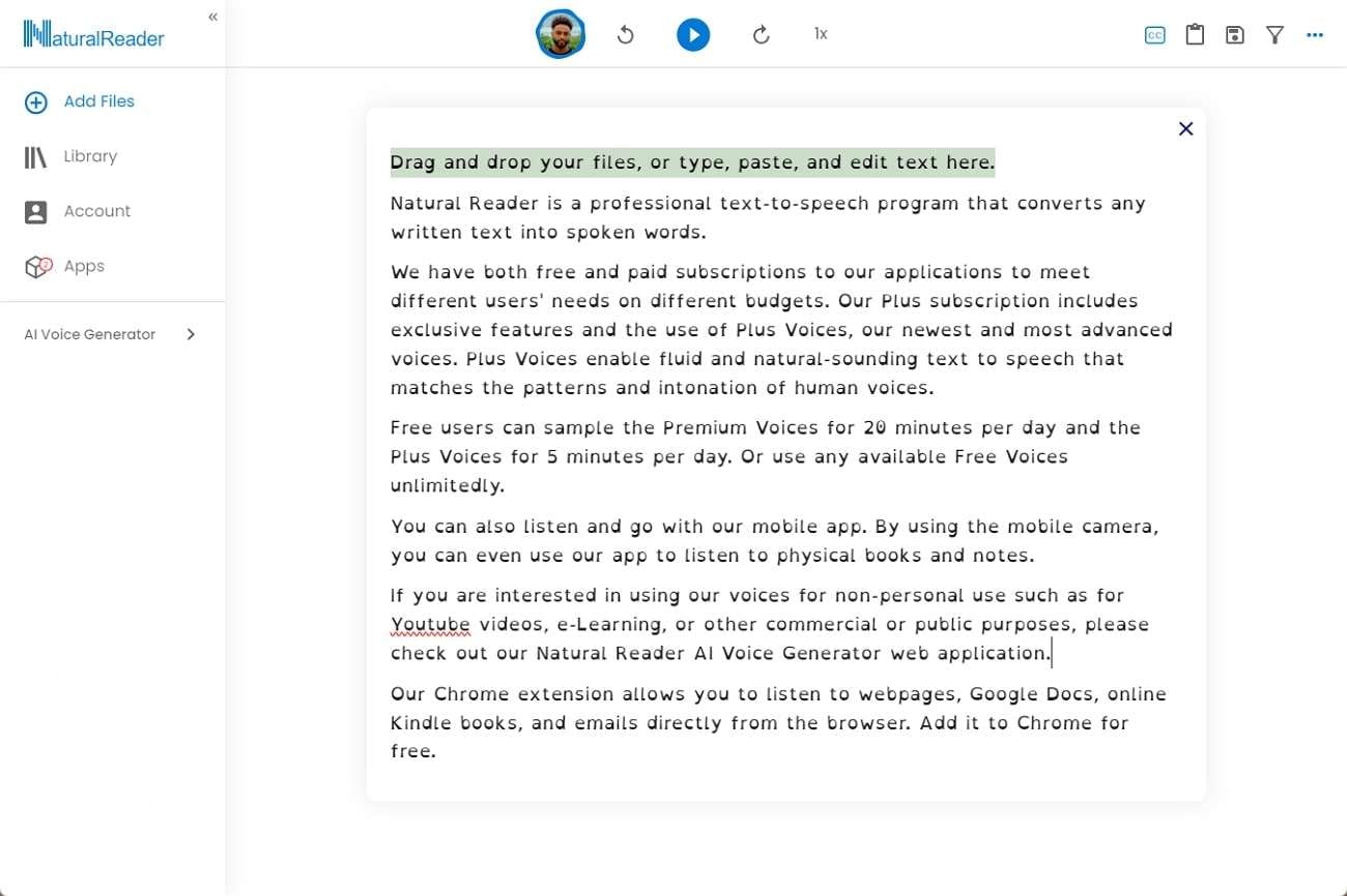 naturalreader free text to speech tool
