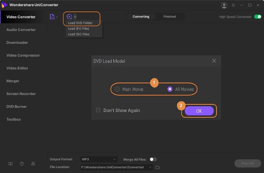 select the DVD movies