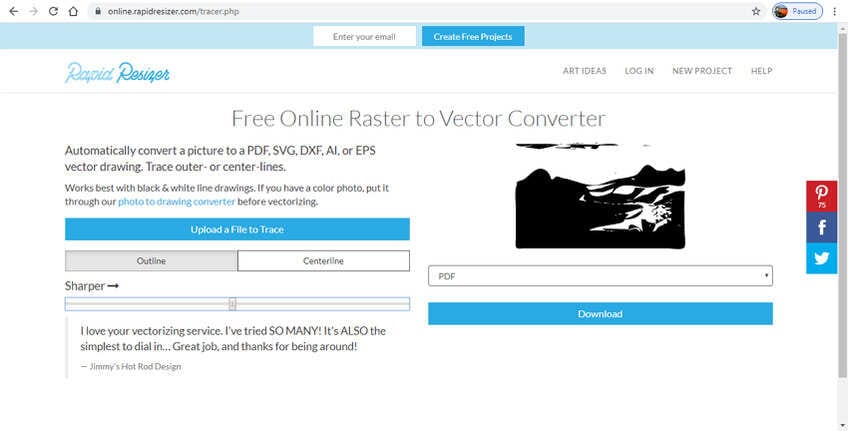 convertitore vettoriale gratuito online-Rapid Resizer