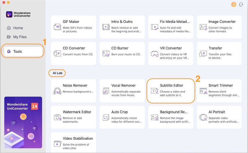 Apri editor di sottotitoli Wondershare