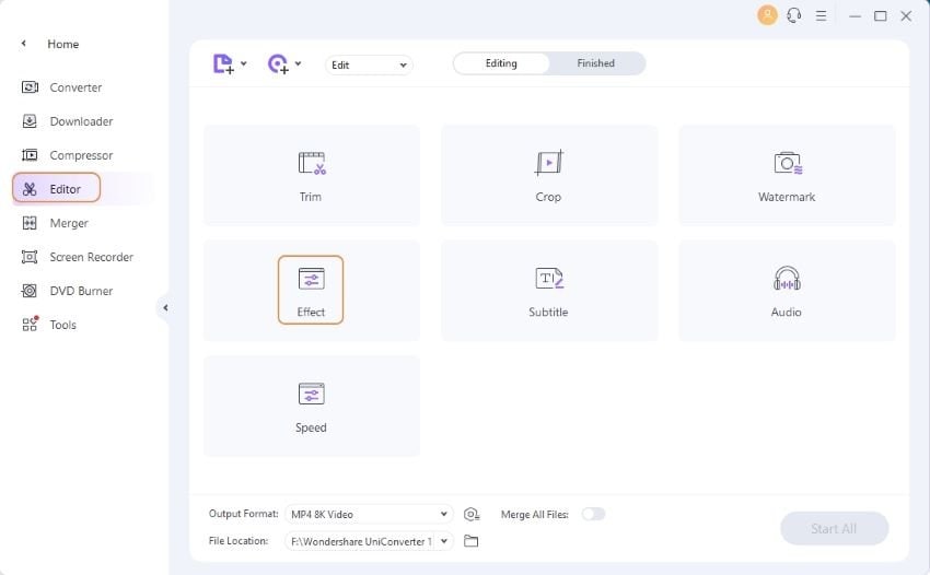 how to get effect window