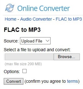 converter FLAC para MP3 online