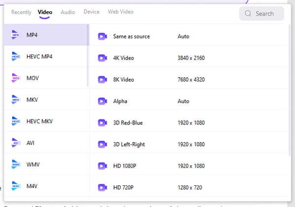 select output format