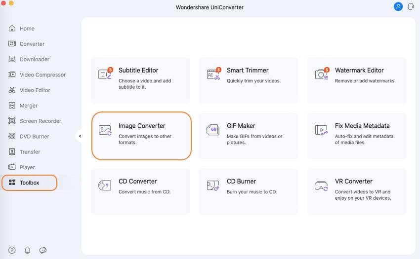 aggiungi un'immagine all'uniconverter di Wondershare