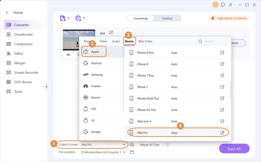 choose ipad as output for avchd