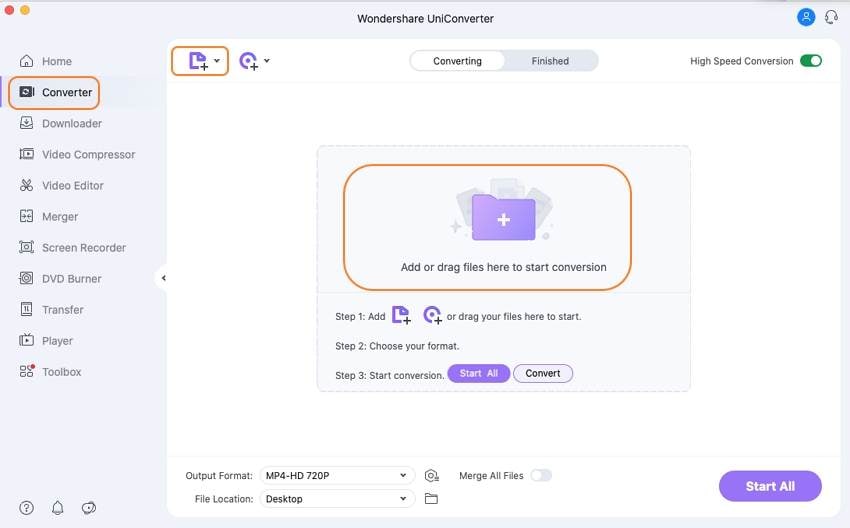 Carica file MP4 per la conversione M4V
