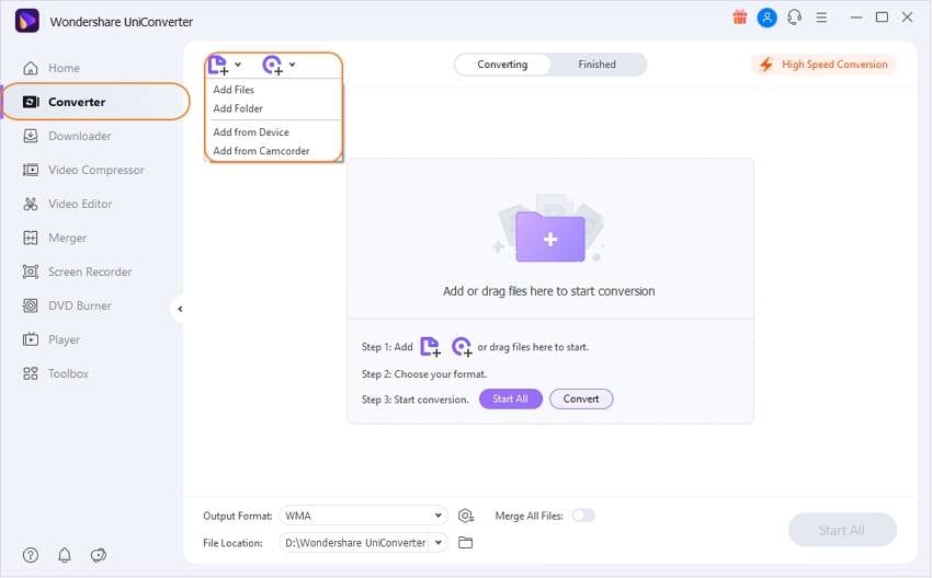Open UniConverter and add MP4 files