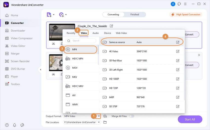 choose output video format for won't play DVD