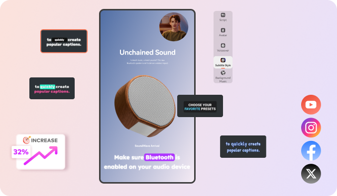 Multiple Video Styles & Dynamic Captions for Maximum Engagement